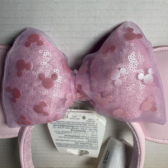 NWT Disney Pink Milk Ears Faux Leather Minnie Mouse Bow Headband VIRAL main image 5